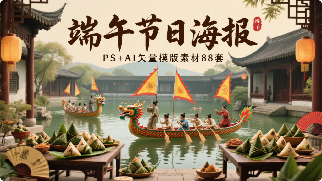 端午节日海报PS+AI矢量模版素材88套【模板】930资源库-电脑软件-手机软件-网站插件合集-资源分享网站930资源库