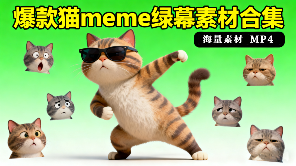 猫meme绿幕素材包正式上线：覆盖 200 +爆款梗，支持全平台剪辑工具！！！930资源库-电脑软件-手机软件-网站插件合集-资源分享网站930资源库